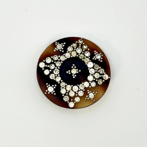 broche vintage carey strass 1