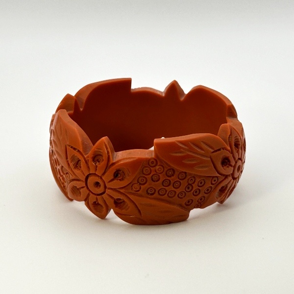 pulsera brazalete baquelita naranja 1