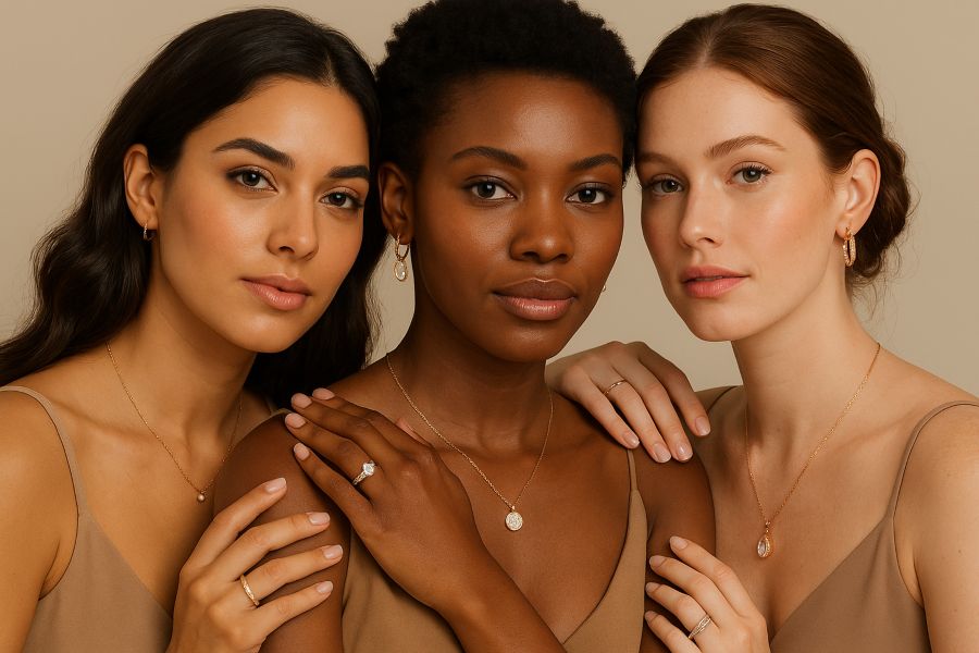 mujeres y joyas vintage