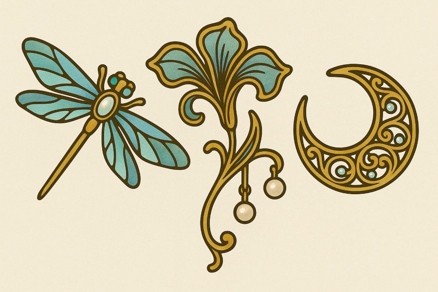 broches modernistas vintage